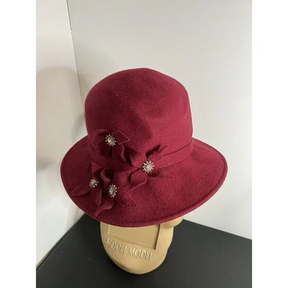 Vintage Betmar New York Red 100% Wool Hat T874